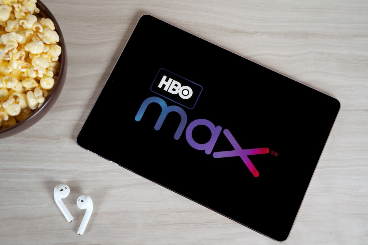 HBO Max tablet, popcorn