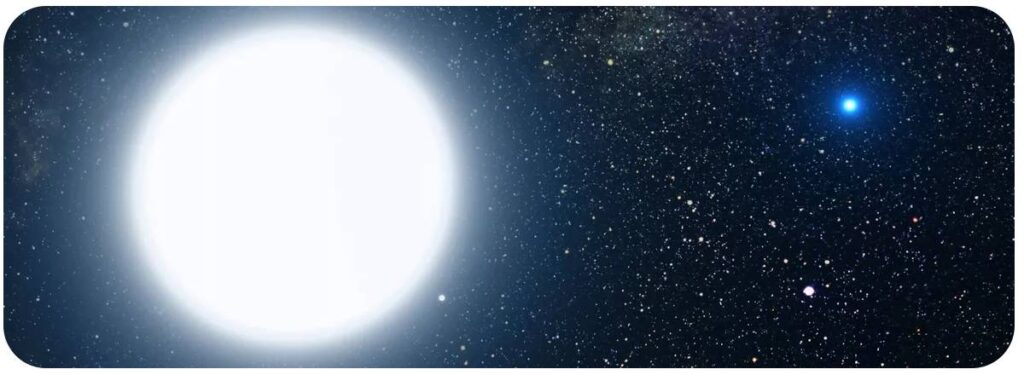 Biały karzeł, Syriusz B orbituje wokół Syriusza A - do końca XIX wieku obie gwiazdy były uznawane za jedną.