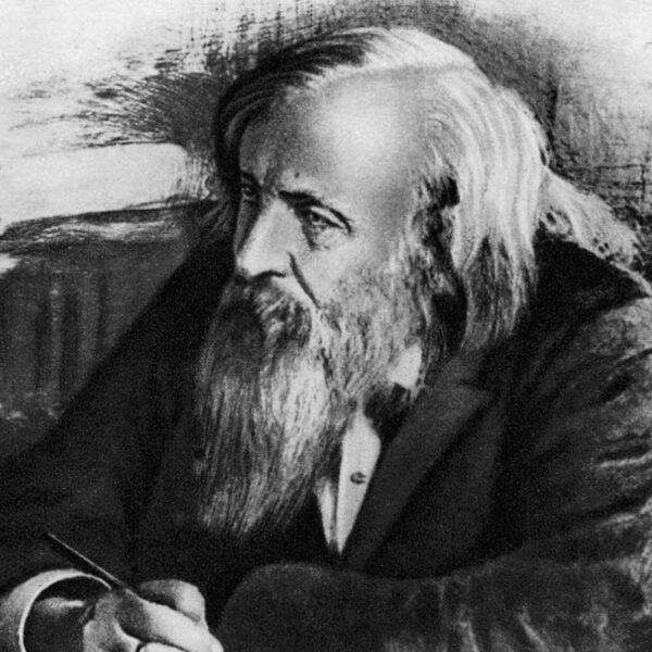 Twórca tablicy mendelejewa - Dmitrij Mendelejew. - Scroll