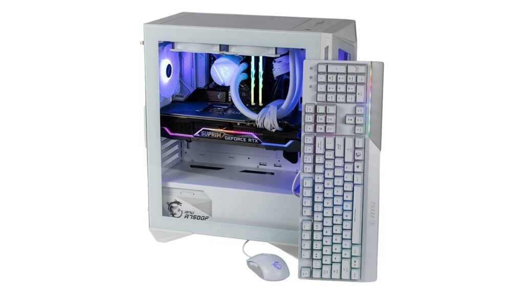 biały komputer MSI