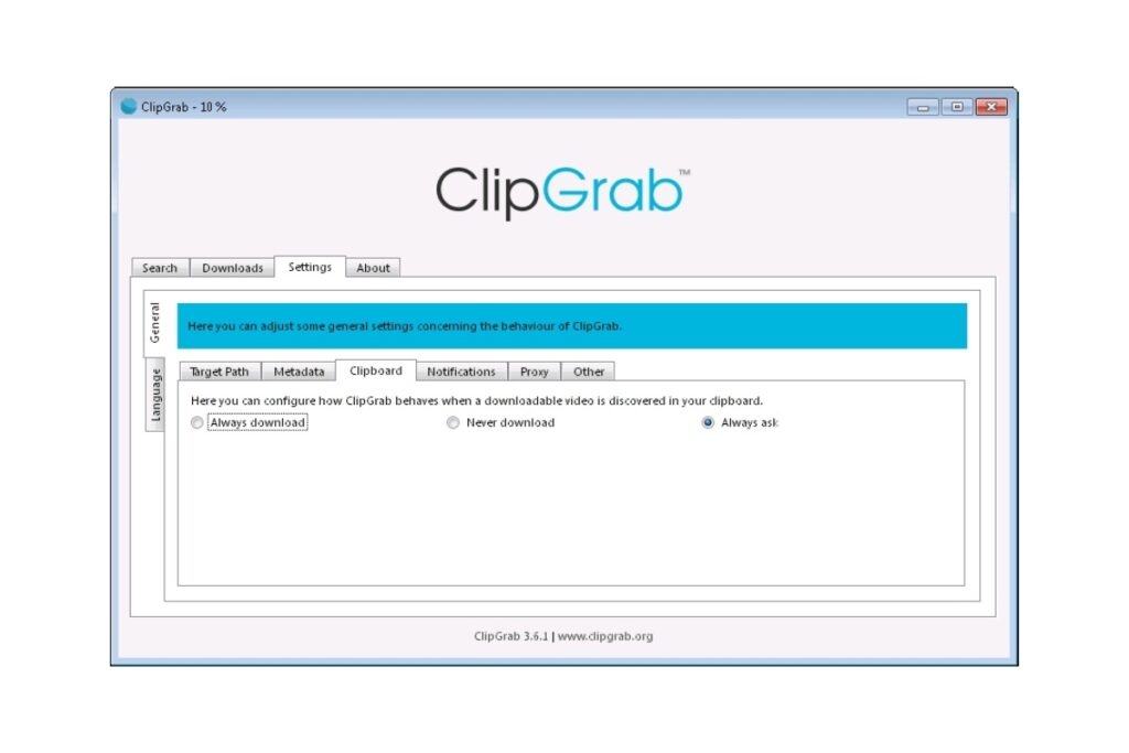 ClipGrab - software to download music from Youtube