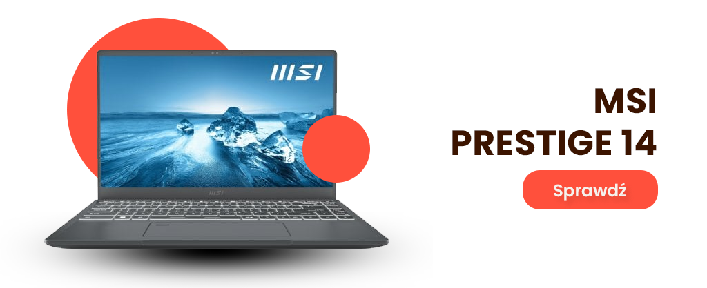 banner z najlepszym laptopem msi prestige 14